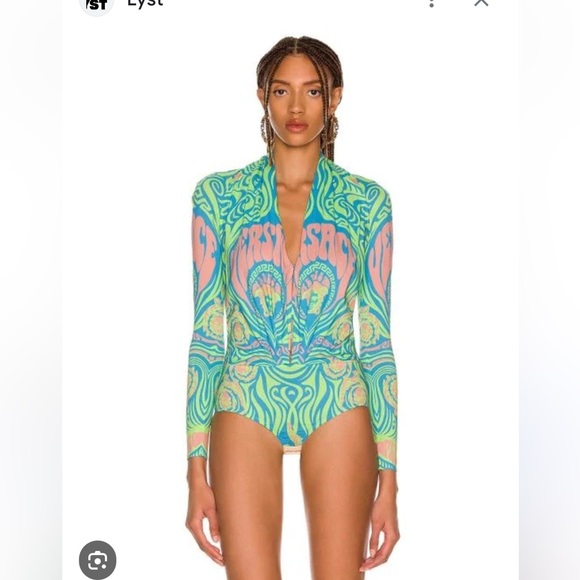 VERSACE PSYCADELLIC PRINT DENIM SKIRT - Picture 6 of 6